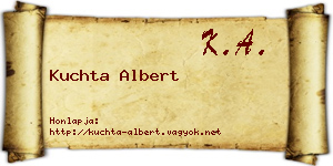 Kuchta Albert névjegykártya