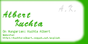 albert kuchta business card